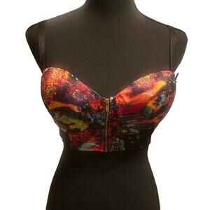 KIM KARDASHIAN GALAXY PRINT BUSTIER BRA - 32D